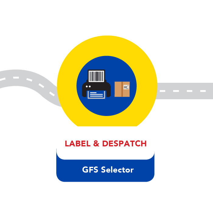 label & despatch GFS selector