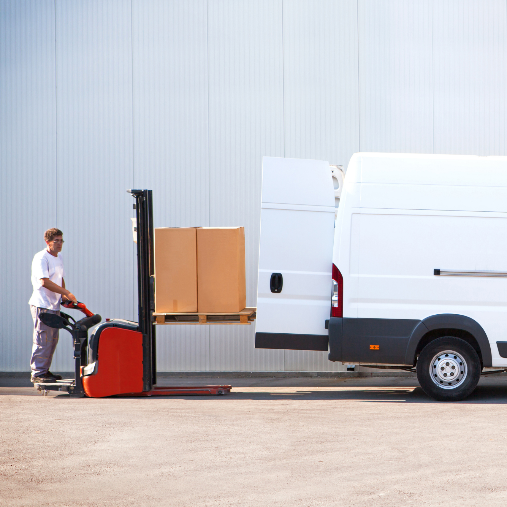 delivery van being filled