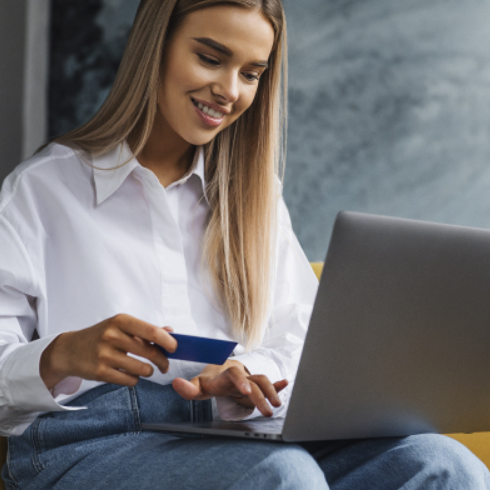 woman on a laptop